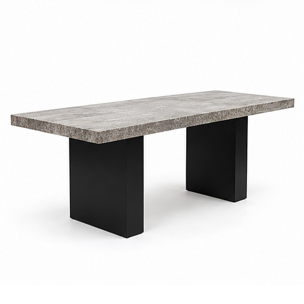 Mali Dining Bench, Cushioned Seat , Dove Gray Fabric, Dark Brown 40 Inch - BM353088