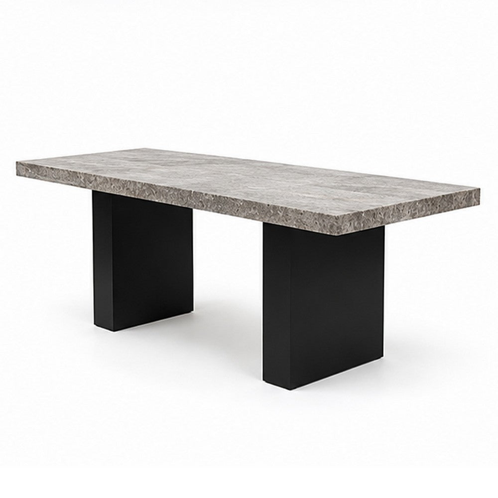 Mali Dining Bench, Cushioned Seat , Dove Gray Fabric, Dark Brown 40 Inch - BM353088