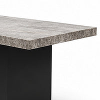 Mali Dining Bench, Cushioned Seat , Dove Gray Fabric, Dark Brown 40 Inch - BM353088