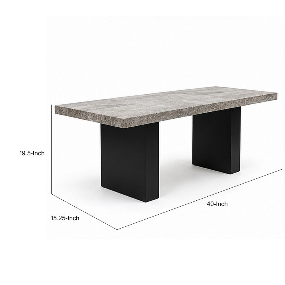 Mali Dining Bench, Cushioned Seat , Dove Gray Fabric, Dark Brown 40 Inch - BM353088