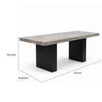 Mali Dining Bench, Cushioned Seat , Dove Gray Fabric, Dark Brown 40 Inch - BM353088