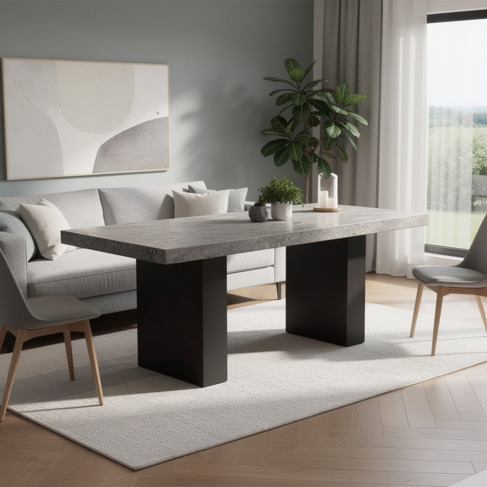 Mali Dining Bench, Cushioned Seat , Dove Gray Fabric, Dark Brown 40 Inch - BM353088