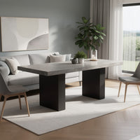 Mali Dining Bench, Cushioned Seat , Dove Gray Fabric, Dark Brown 40 Inch - BM353088
