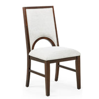 Mali Dining Side Chair Set of 2, Cutout Back , Dove Gray Fabric, Dark Brown - BM353089