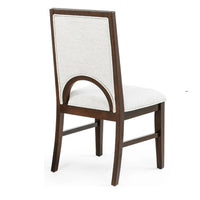 Mali Dining Side Chair Set of 2, Cutout Back , Dove Gray Fabric, Dark Brown - BM353089