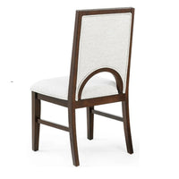 Mali Dining Side Chair Set of 2, Cutout Back , Dove Gray Fabric, Dark Brown - BM353089
