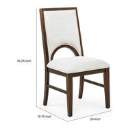 Mali Dining Side Chair Set of 2, Cutout Back , Dove Gray Fabric, Dark Brown - BM353089