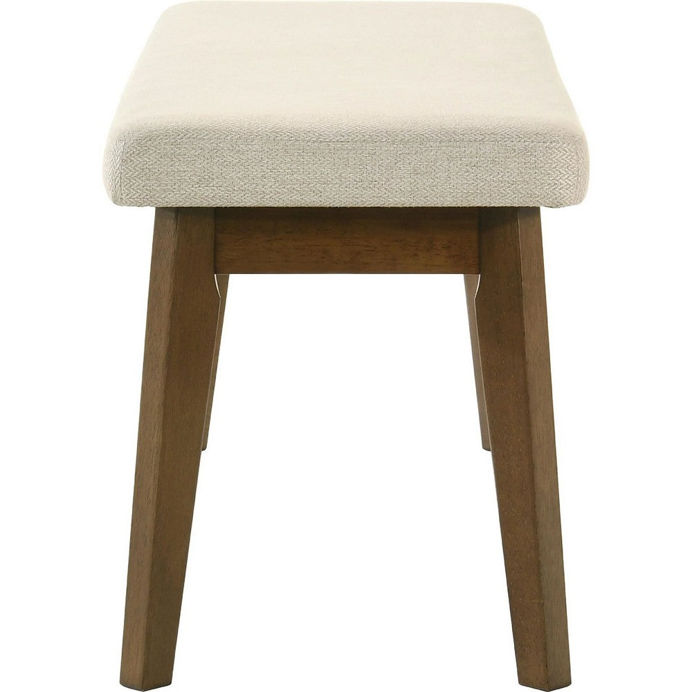Stan Dining Bench, Noble Platinum Beige Seat, Smoke Walnut Brown 45 Inch - BM353092