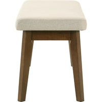 Stan Dining Bench, Noble Platinum Beige Seat, Smoke Walnut Brown 45 Inch - BM353092