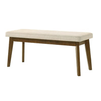 Stan Dining Bench, Noble Platinum Beige Seat, Smoke Walnut Brown 45 Inch - BM353092
