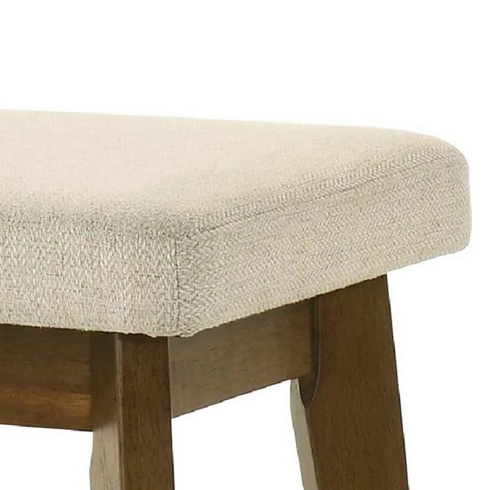 Stan Dining Bench, Noble Platinum Beige Seat, Smoke Walnut Brown 45 Inch - BM353092