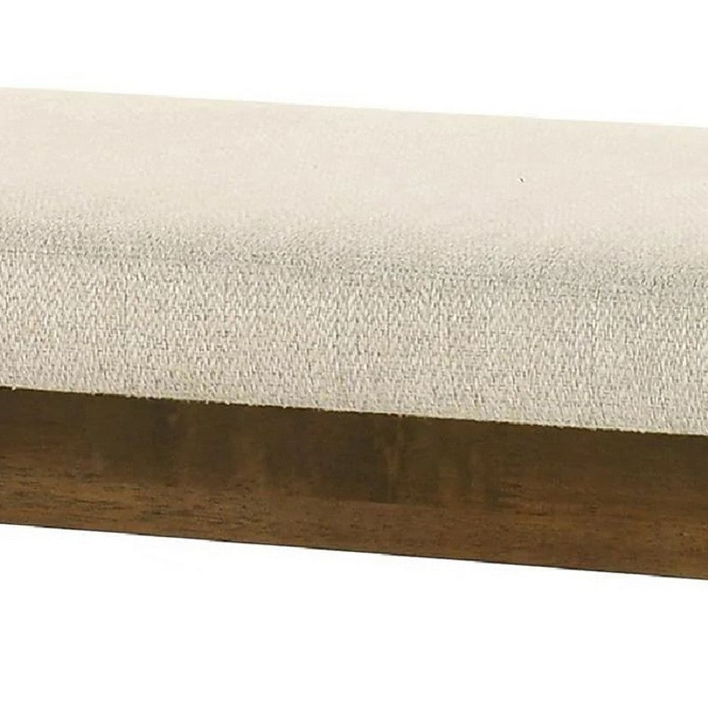 Stan Dining Bench, Noble Platinum Beige Seat, Smoke Walnut Brown 45 Inch - BM353092