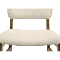 Stan Dining Chair Set of 2, Noble Platinum Beige Fabric, Walnut Brown - BM353093