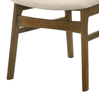 Stan Dining Chair Set of 2, Noble Platinum Beige Fabric, Walnut Brown - BM353093