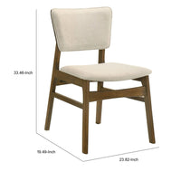 Stan Dining Chair Set of 2, Noble Platinum Beige Fabric, Walnut Brown - BM353093