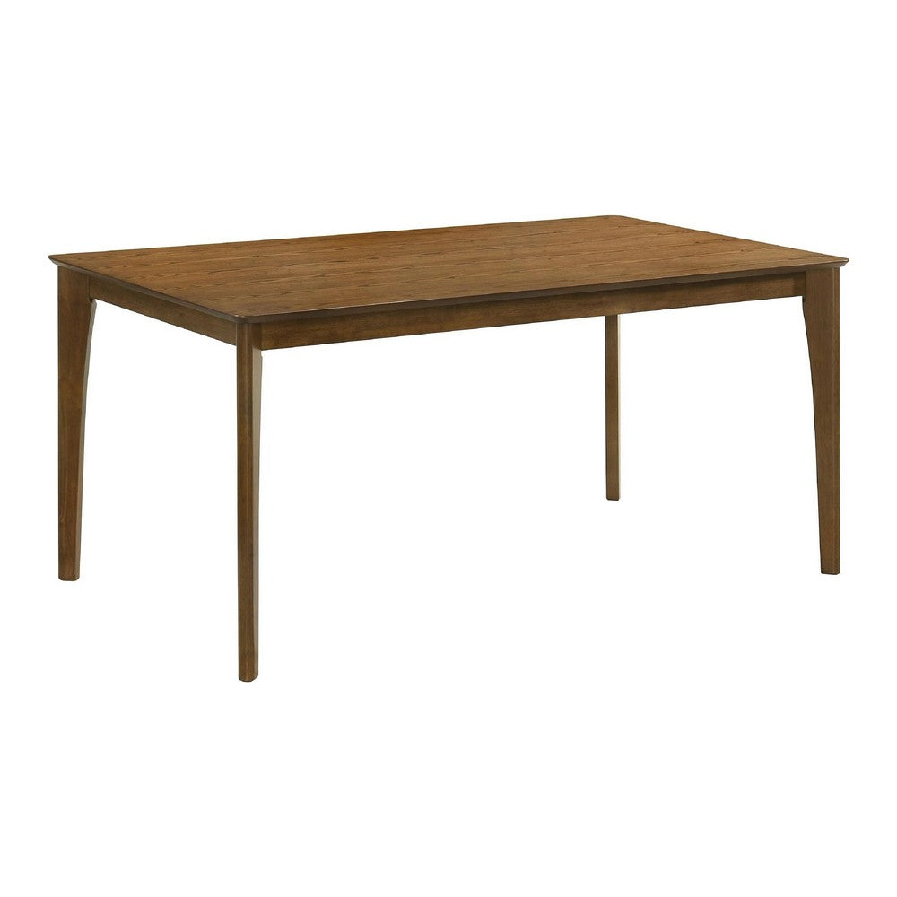 Stan Rectangular Dining Table, Flared Legs, Smoke Walnut Brown 63 Inch - BM353094