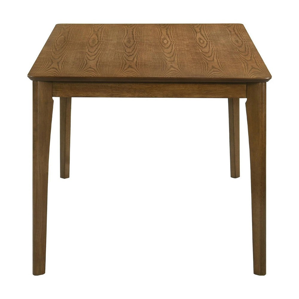 Stan Rectangular Dining Table, Flared Legs, Smoke Walnut Brown 63 Inch - BM353094