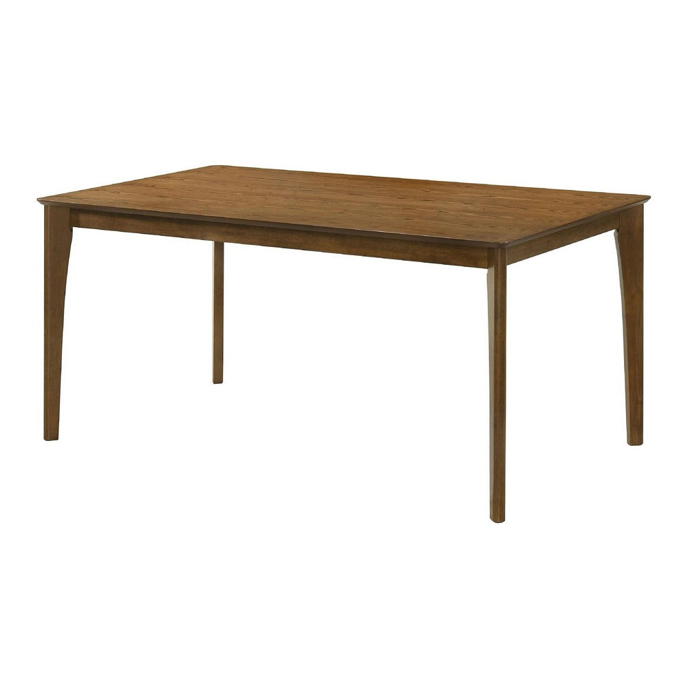 Stan Rectangular Dining Table, Flared Legs, Smoke Walnut Brown 63 Inch - BM353094