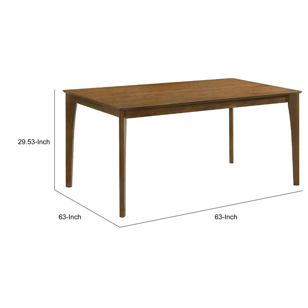 Stan Rectangular Dining Table, Flared Legs, Smoke Walnut Brown 63 Inch - BM353094