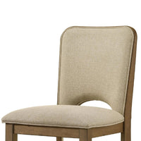 Rell Counter Stool Chair Set of 2, Cutout Back, Beige, Antique Brown - BM353095