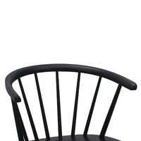 Anna Counter Stool Chair Set of 2, Curved Spindle Back, Footrests, Black - BM353096