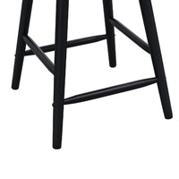 Anna Counter Stool Chair Set of 2, Curved Spindle Back, Footrests, Black - BM353096