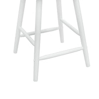 Anna Counter Stool Chair Set of 2, Curved Spindle Back, Footrests, White - BM353097