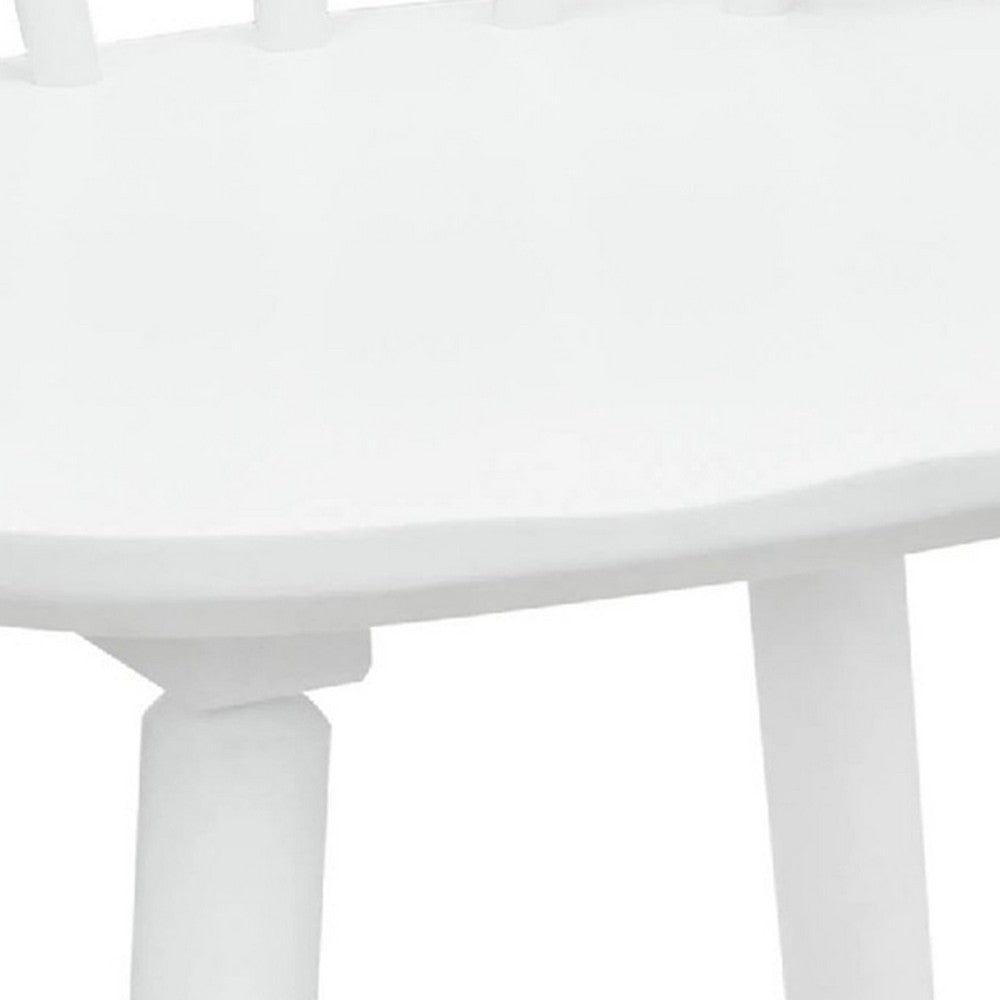 Anna Counter Stool Chair Set of 2, Curved Spindle Back, Footrests, White - BM353097