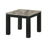 3pc Coffee Table and 2 End Table Set, Gray Concrete Top, Black Wood Legs - BM353098