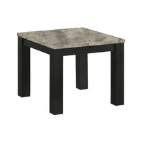 3pc Coffee Table and 2 End Table Set, Gray Concrete Top, Black Wood Legs - BM353098
