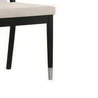 Maddy Dining Side Chair Set of 2, White Chenille Foam Cushions, Black-BM353102
