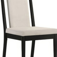 Maddy Dining Side Chair Set of 2, White Chenille Foam Cushions, Black-BM353102