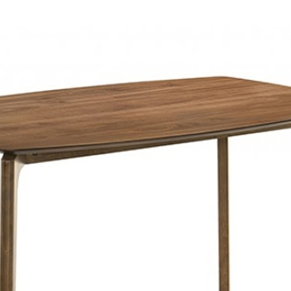Ebik Couter Height Table, Rectangular, Angled Legs, Walnut Brown 59 Inch-BM353104