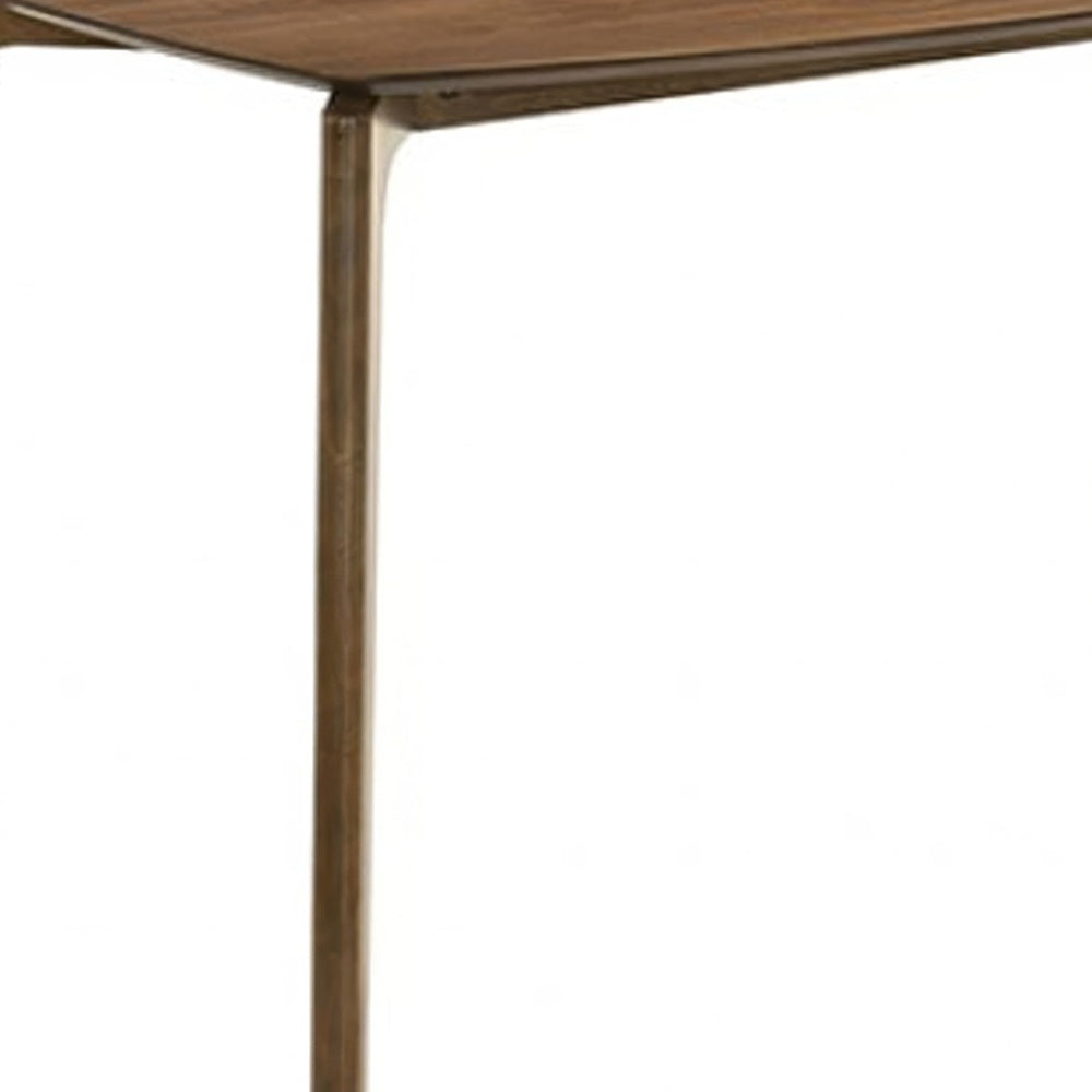 Ebik Couter Height Table, Rectangular, Angled Legs, Walnut Brown 59 Inch-BM353104