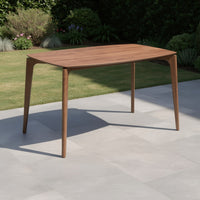 Ebik Couter Height Table, Rectangular, Angled Legs, Walnut Brown 59 Inch-BM353104