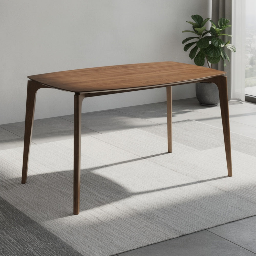 Ebik Couter Height Table, Rectangular, Angled Legs, Walnut Brown 59 Inch-BM353104