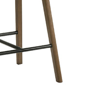 Amal Counter Height Stool Set of 2, Saddle Faux Leather Seat, Walnut Brown-BM353105