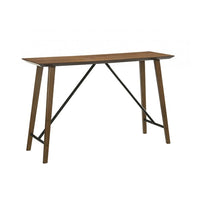 Amal Counter Height Table, Trestle Base w Cross Bar, Walnut Brown 59 Inch-BM353106