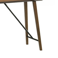 Amal Counter Height Table, Trestle Base w Cross Bar, Walnut Brown 59 Inch-BM353106