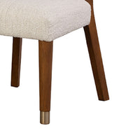 Urne Side Dining Chair Set of 2, Open Back, Ivory Cushions, Walnut Brown-BM353108