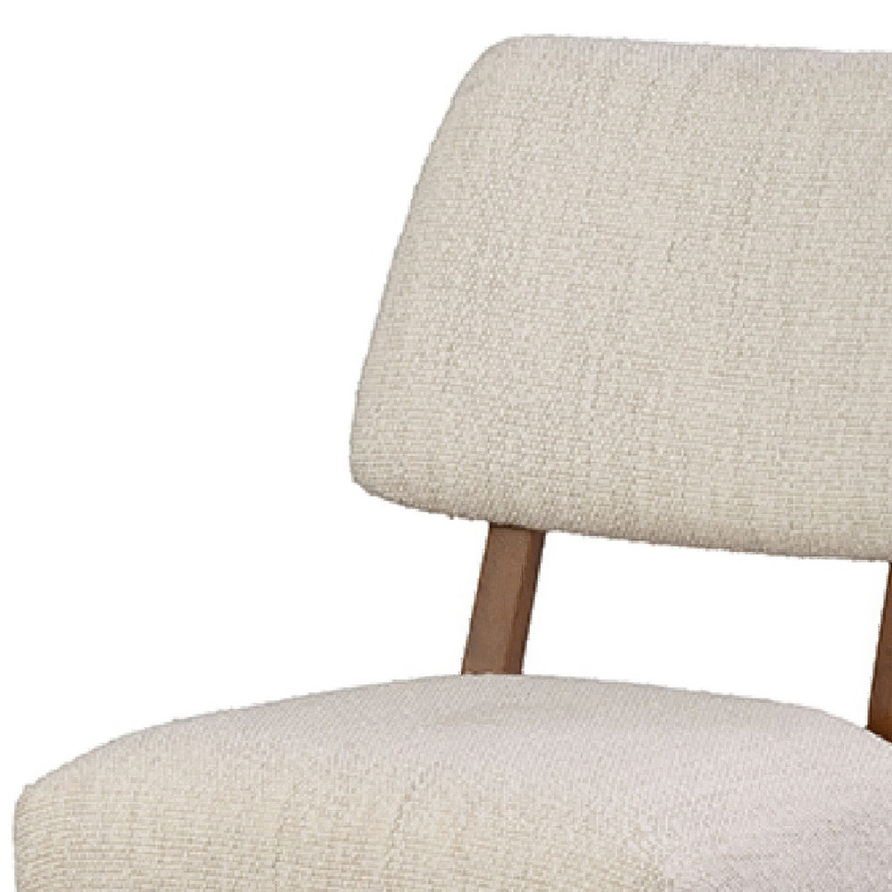 Urne Side Dining Chair Set of 2, Open Back, Ivory Cushions, Walnut Brown-BM353108