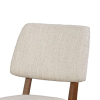 Urne Side Dining Chair Set of 2, Open Back, Ivory Cushions, Walnut Brown-BM353108