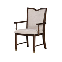 Raam Dining Armchair Set of 2, Cream Cushions, Dark Cherry Brown-BM353109