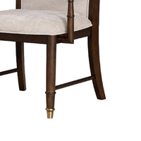 Raam Dining Armchair Set of 2, Cream Cushions, Dark Cherry Brown-BM353109