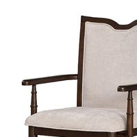 Raam Dining Armchair Set of 2, Cream Cushions, Dark Cherry Brown-BM353109