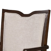 Raam Dining Armchair Set of 2, Cream Cushions, Dark Cherry Brown-BM353109