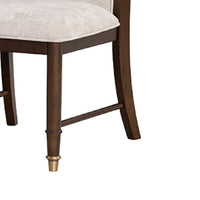 Raam Dining Side Chair Set of 2, Cream Cushions, Dark Cherry Brown-BM353110