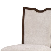 Raam Dining Side Chair Set of 2, Cream Cushions, Dark Cherry Brown-BM353110
