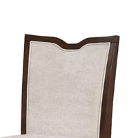 Raam Dining Side Chair Set of 2, Cream Cushions, Dark Cherry Brown-BM353110