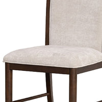 Raam Dining Side Chair Set of 2, Cream Cushions, Dark Cherry Brown-BM353110